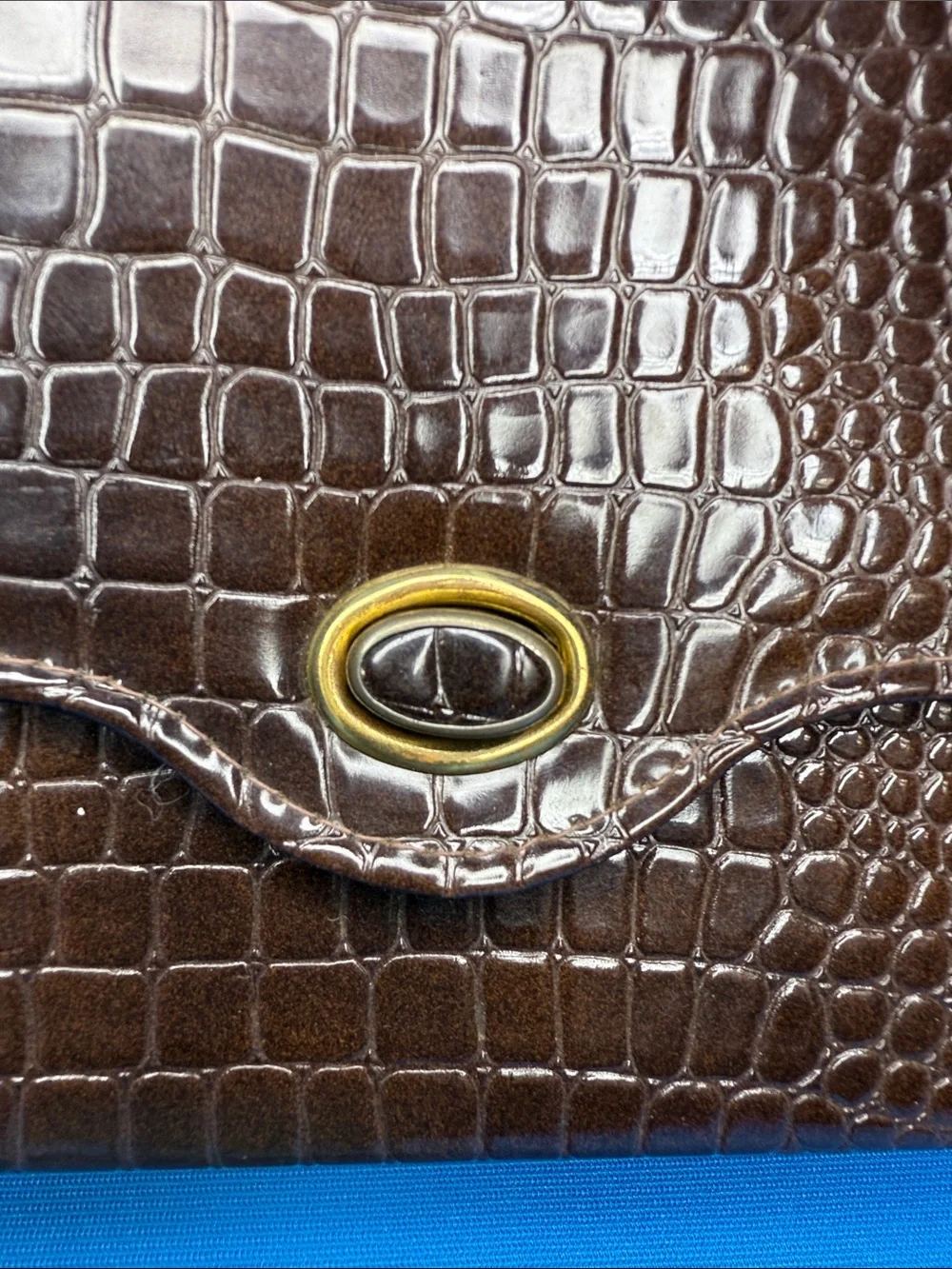 VINTAGE JACLYN USA CROCODILE ALLIGATOR TYPE TOP HANDLE BOX HANDBAG 1960'S 1970'S